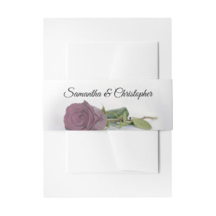 Elegant Dusty Mauve Pink Rose Simple Glam Wedding Einladungsbanderole