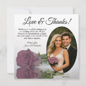 Elegant Dusty Mauve Rosa Oval Foto Hochzeit Dankeskarte (Vorderseite)