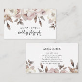 Elegant Dusty Mauve Rose Blumengestein Visitenkarte (Vorne/Hinten)