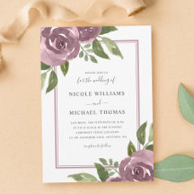 Elegant Dusty Mauve Watercolor Floral Wedding