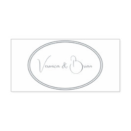 Elegant Dusty Navy Blue Collection Braut und Bräut Permastempel