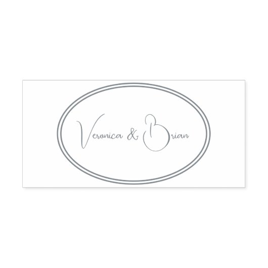 Elegant Dusty Navy Blue Collection Braut und Bräut Permastempel (Design)