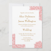 Elegant Dusty Pink and Gold Floral Wedding Einladung (Vorderseite)