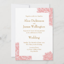 Elegant Dusty Pink and Gold Floral Wedding Einladung