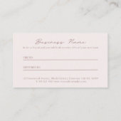 Elegant Dusty Pink Beauty Referral Card (Rückseite)