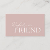Elegant Dusty Pink Beauty Referral Card (Vorderseite)