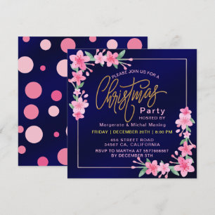 Elegant Dusty Pink Boho Wildblume Weihnachten Einladung