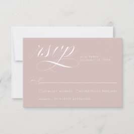 Elegant Dusty Pink Calligraphy Wedding RSVP Card