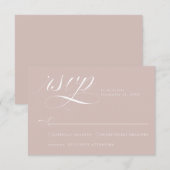 Elegant Dusty Pink Calligraphy Wedding RSVP Card Karte (Vorne/Hinten)