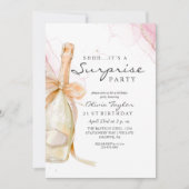 Elegant Dusty Pink Champagne 21. Geburtstag Einladung (Vorderseite)