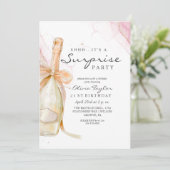 Elegant Dusty Pink Champagne 21. Geburtstag Einladung (Stehend Vorderseite)