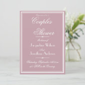 Elegant Dusty Pink Chic Script UAWG Couples Dusche Einladung (Stehend Vorderseite)