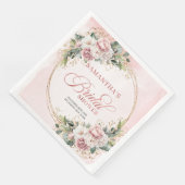 Elegant dusty pink eucalyptus greenery bridal show serviette (Ecke)
