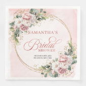 Elegant dusty pink eucalyptus greenery bridal show serviette (Vorderseite)