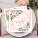 Elegant dusty pink eucalyptus greenery bridal show serviette<br><div class="desc">✅ For matching items search 218B in my collections ✅ Celebrate the bride with elegant rose gold, dusty pink, and blush floral bridal shower napkins featuring delicate boho greenery and eucalyptus accents. Perfect for romantic table décor, these stylish napkins add a soft, feminine touch to any bridal shower. Ideal for...</div>