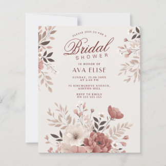 Elegant Dusty Pink Floral Budget Brautparty