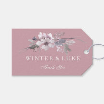 Elegant Dusty Pink Floral Wedding Gift Tag