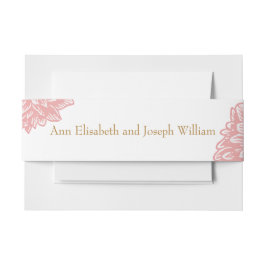 Elegant Dusty Pink Floral Wraparound Wedding Einladungsbanderole
