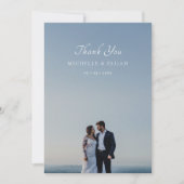 Elegant Dusty Pink Foto Wedding Dankeschön Karten (Vorderseite)