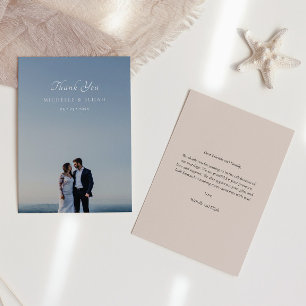 Elegant Dusty Pink Foto Wedding Dankeschön Karten