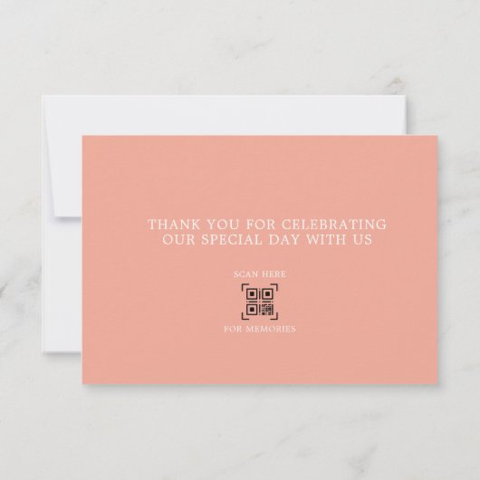 Elegant Dusty Pink Liebe und Dank Script Wedding Dankeskarte (Rückseite)