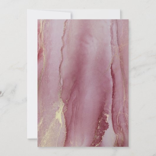 Elegant Dusty Pink Mauve Lilac Einladung zur Hochz (Rückseite)