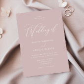 Elegant Dusty Pink Moderne Hochzeit Einladung