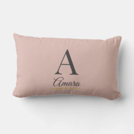 Elegant Dusty Pink Monogram Lendenkissen
