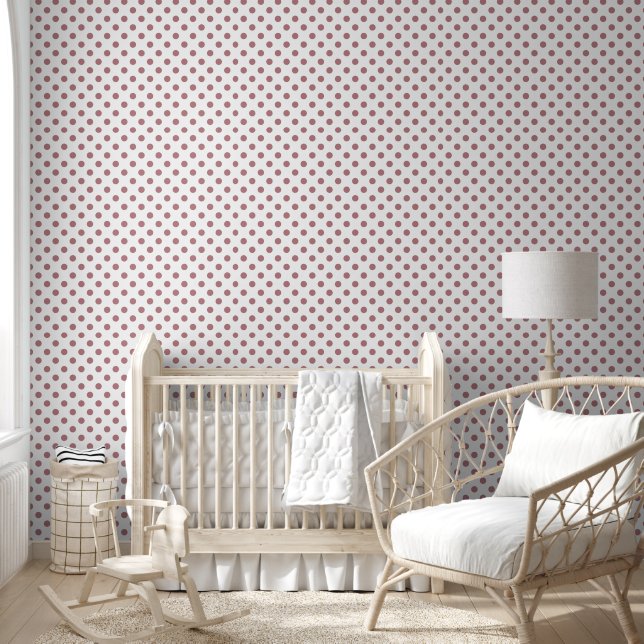 Elegant Dusty Pink Polka Dots Tapete (Kinder)