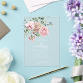 Elegant Dusty Pink Rose Floral Wedding Acryleinladungen (In Situ (Hochzeit))