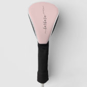 Elegant Dusty Pink Script Name Heart * Golf Headcover (Vorderseite)