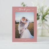 Elegant Dusty Pink Wedding Dankeschön Card v2 Einladung (Stehend Vorderseite)