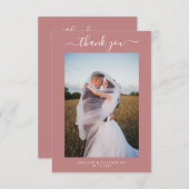 Elegant Dusty Pink Wedding Dankeschön Card v2 Einladung (Vorne/Hinten)