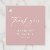 Elegant Dusty Pink Wedding Geschenkanhänger (Vorderseite)