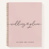 Elegant Dusty Pink Wedding Plans Heart Notebook Notizblock (Vorderseite)