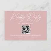 Elegant Dusty Pink Wedding RSVP Begleitkarte (Vorderseite)