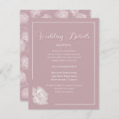 Elegant Dusty Pink White Floral Wedding Begleitkarte (Vorne/Hinten)