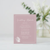 Elegant Dusty Pink White Floral Wedding Begleitkarte (Stehend Vorderseite)