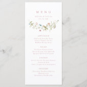 Elegant Dusty Pink Wildblume Rustic Boho Wedding Menükarte (Vorderseite)