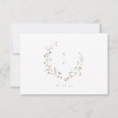 Elegant Dusty Pink Wildblume Rustic Boho Wedding RSVP Karte (Rückseite)