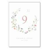 Elegant Dusty Pink Wildblume Rustic Boho Wedding Tischnummer (Vorderseite)