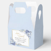 Elegant Dusty Powder Blue and Gold Floral Wedding Geschenkschachtel (Geöffnet)