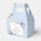 Elegant Dusty Powder Blue and Gold Floral Wedding Geschenkschachtel (Vorderseite)