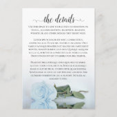 Elegant Dusty Powder Blue Rose Hochzeitdetails Begleitkarte (Vorderseite)