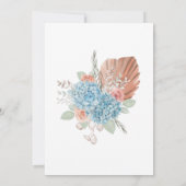 Elegant Dusty Rose Blue Hydrangea Sommerbeerdigung Einladung (Rückseite)