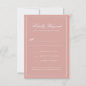 Elegant Dusty Rose Border Monogram Script Wedding RSVP Karte (Vorderseite)