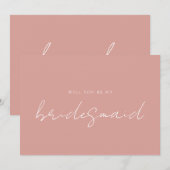 Elegant Dusty Rose Bridesmaid Vorschlag Einladung (Vorne/Hinten)