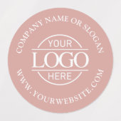 Elegant Dusty Rose Business Logo Promotional Etiketten (Design 1)