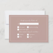 Elegant Dusty Rose Calligraphy Script Wedding RSVP Karte (Rückseite)