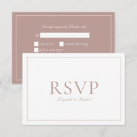 Elegant Dusty Rose Calligraphy Script Wedding RSVP